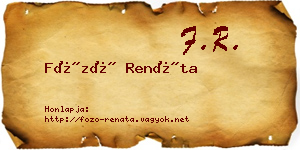 Főző Renáta névjegykártya